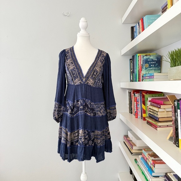Free people My Love Navy Blue Mini dress Small - Picture 3 of 15